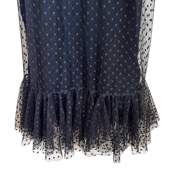 Vintage Vera Hicks Whimsigoth Lace Ruffle Dress Size M Black Sheer Vamp Fairy - Picture 7 of 10